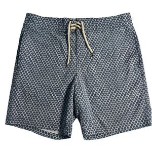 Faherty Brand Swim Shorts Mens  Geometric Print Boardshorts Surf Beach Sz 31
